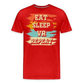 VR Virtuel Reality - Männer Premium Bio T-Shirt - Rot - Vorne - Damien (186cm)
