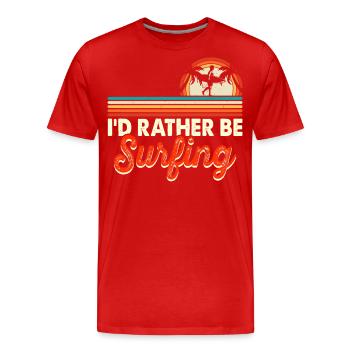 Surfer Surf - T-shirt bio Premium Homme - rouge - Devant - Damien (186cm)