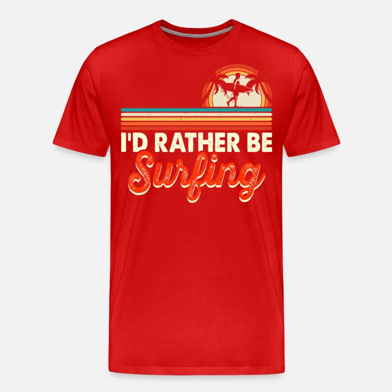 Surfer Surfen - Männer Premium Bio T-Shirt - Rot