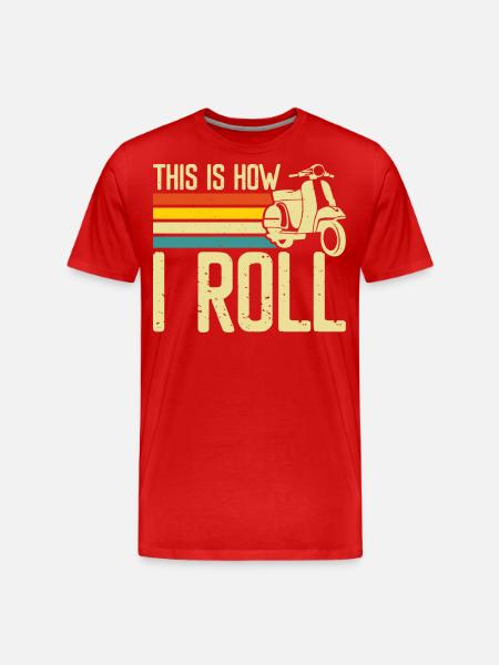 Roller Rollerfahrer Motorroller - Männer Premium Bio T-Shirt - Rot
