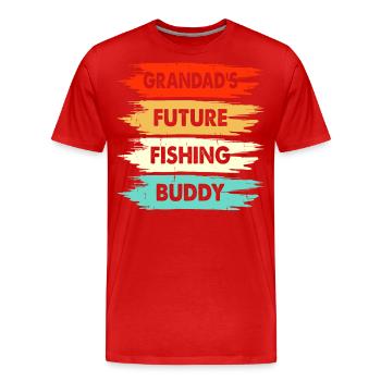 Grandads Future Fishing Buddy - Men's Premium Organic T-Shirt - red - Front - Damien (186cm)