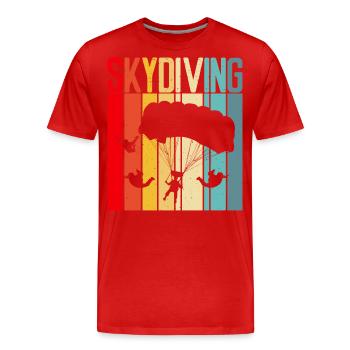 Skydiving - Men's Premium Organic T-Shirt - red - Front - Damien (186cm)