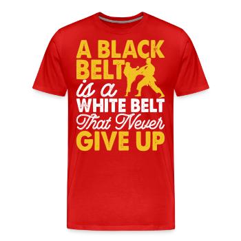 Karate - Men's Premium Organic T-Shirt - red - Front - Damien (186cm)