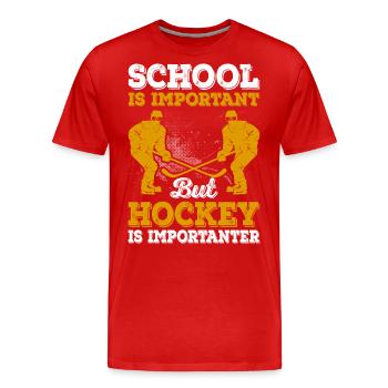 Hockey - Men's Premium Organic T-Shirt - red - Front - Damien (186cm)