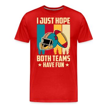 Football - Männer Premium Bio T-Shirt - Rot - Vorne - Damien (186cm)