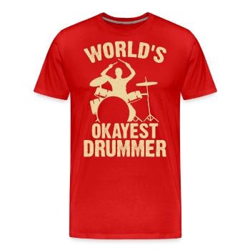 Schlagzeug Schlagzeuger Drummer - Männer Premium Bio T-Shirt - Rot - Vorne - Damien (186cm)