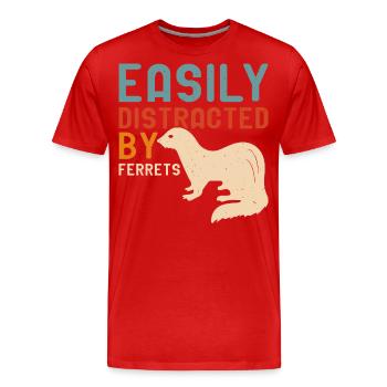 Frettchen - Männer Premium Bio T-Shirt - Rot - Vorne - Damien (186cm)