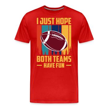 Football - Männer Premium Bio T-Shirt - Rot - Vorne - Damien (186cm)