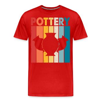 Poterie Poterie Poterie - T-shirt bio Premium Homme - rouge - Devant - Damien (186cm)