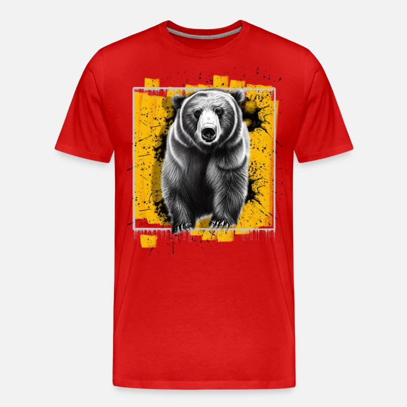 Bär - Männer Premium Bio T-Shirt - Rot
