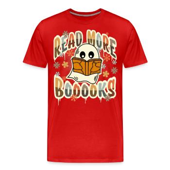 Lire la suite Boooks Lire des livres Halloween - T-shirt bio Premium Homme - rouge - Devant - Damien (186cm)