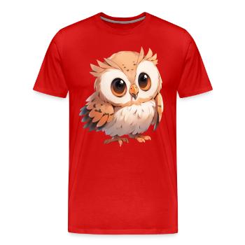 Hibou - T-shirt bio Premium Homme - rouge - Devant - Damien (186cm)