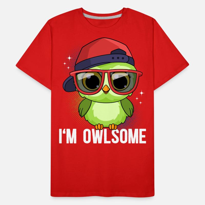 Eule Eulen I`m Owlsome Männer Premium Bio T-Shirt