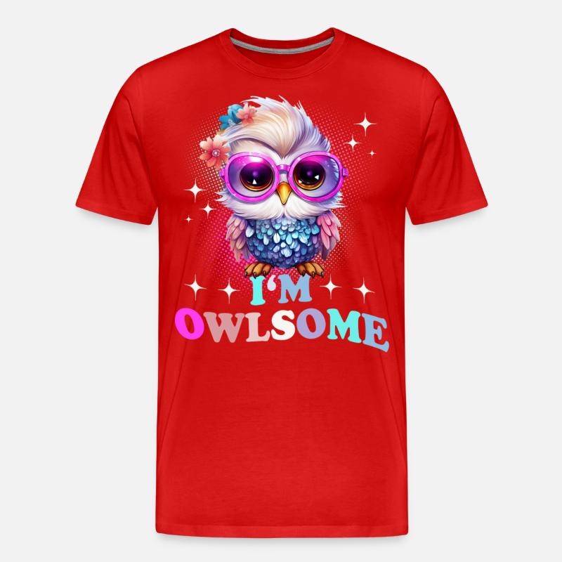 Eule Eulen I`m Owlsome - Männer Premium Bio T-Shirt - Rot