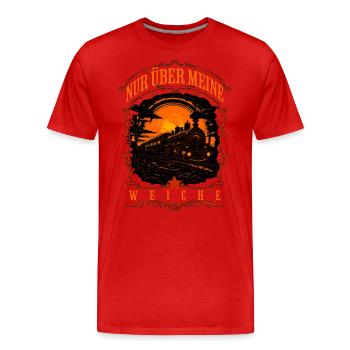 Eisenbahner Triebfahrzeugführer Modelleisenbahn - Männer Premium Bio T-Shirt - Rot - Vorne - Damien (186cm)