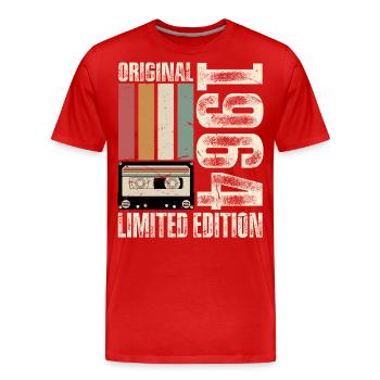 60th Birthday 1964 Vintage Retro Vinatge - Men's Premium Organic T-Shirt - red - Front - Damien (186cm)