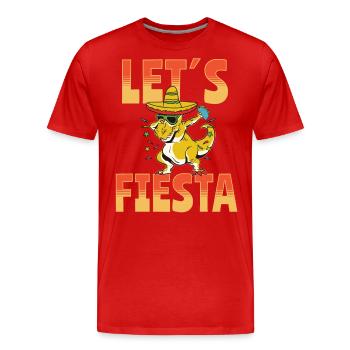 Let’s Fiesta Taco Dino - T-shirt bio Premium Homme - rouge - Devant - Damien (186cm)