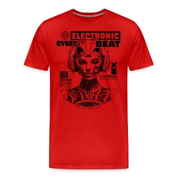 Chemise électronique futuriste pour les fans de musique - T-shirt bio Premium Homme - rouge - Devant - Damien (186cm)