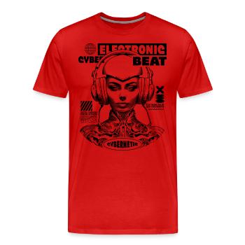 Elektronische Musik, Cyberpunk urban Shirt - Männer Premium Bio T-Shirt - Rot - Vorne - Damien (186cm)