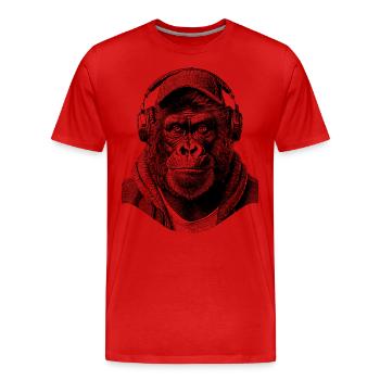 Silberrücken Street T-Shirt - Männer Premium Bio T-Shirt - Rot - Vorne - Damien (186cm)