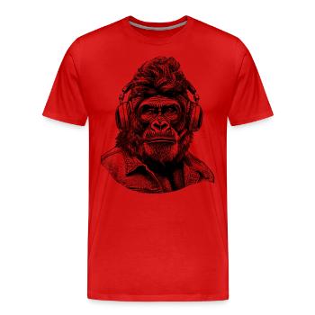 Chemise Hard Rock Gorilla Design - T-shirt bio Premium Homme - rouge - Devant - Damien (186cm)
