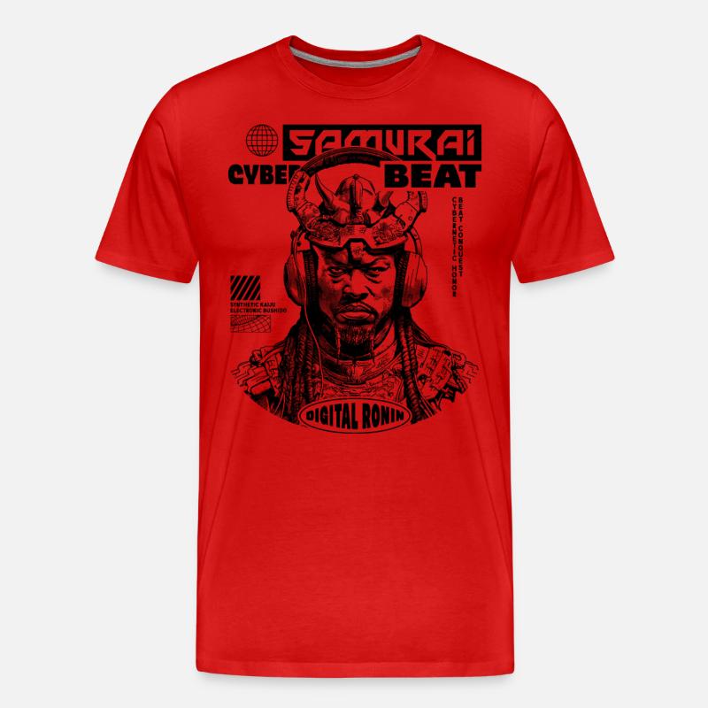 Tech Samurai Sci-Fi Shirt - Männer Premium Bio T-Shirt - Rot