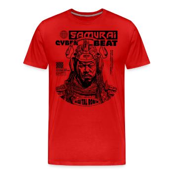 Samurai Techno T-Shirt for Anime Fans - Men's Premium Organic T-Shirt - red - Front - Damien (186cm)