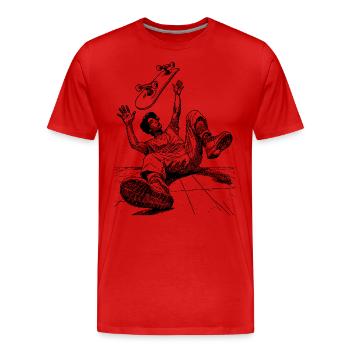 Typischer Skater-Sturz – Humorvolles Shirt - Männer Premium Bio T-Shirt - Rot - Vorne - Damien (186cm)