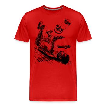 Lustige Skater-Szene – Cooles Sturz-Shirt - Männer Premium Bio T-Shirt - Rot - Vorne - Damien (186cm)