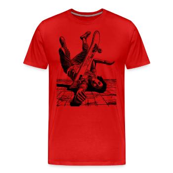 Skater T-Shirt – Dein Sturz, dein Lifestyle - Männer Premium Bio T-Shirt - Rot - Vorne - Damien (186cm)