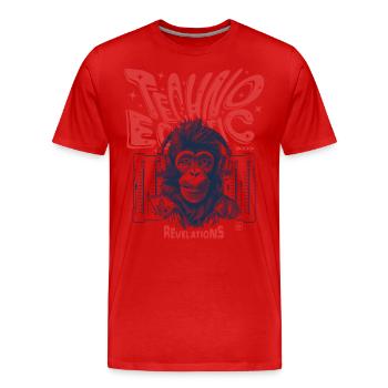 Chemise Revelations : Monkey, Techno et Extstatic Beats - T-shirt bio Premium Homme - rouge - Devant - Damien (186cm)