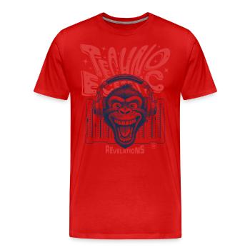 Rhythm Shirt: When monkey and techno merge - Men's Premium Organic T-Shirt - red - Front - Damien (186cm)