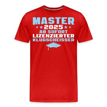 Master 2025 Abschlussprüfung Studium - Männer Premium Bio T-Shirt - Rot - Vorne - Damien (186cm)