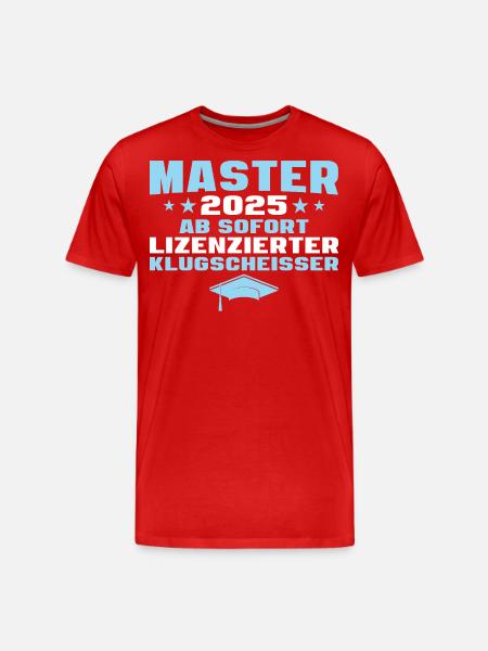 Master 2025 Abschlussprüfung Studium - Männer Premium Bio T-Shirt - Rot
