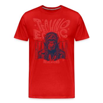 La chemise primate : des étincelles techno pour les fêtards - T-shirt bio Premium Homme - rouge - Devant - Damien (186cm)