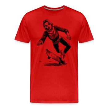 Chemise Toughr-Girl – Automne ? Aucun problème! - T-shirt bio Premium Homme - rouge - Devant - Damien (186cm)