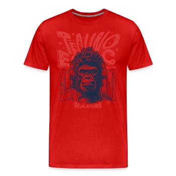 Revelations T-Shirt: Monkey sparks open-air techno - Men's Premium Organic T-Shirt - red - Front - Damien (186cm)