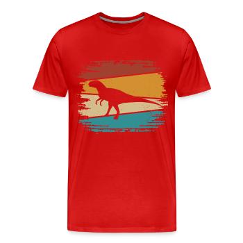 Velociraptor Dino Dinosaures - T-shirt bio Premium Homme - rouge - Devant - Damien (186cm)