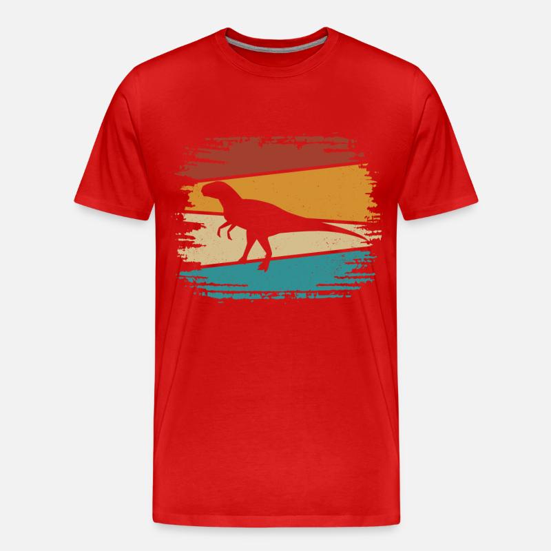Velociraptor Dino Dinosaurier - Männer Premium Bio T-Shirt - Rot