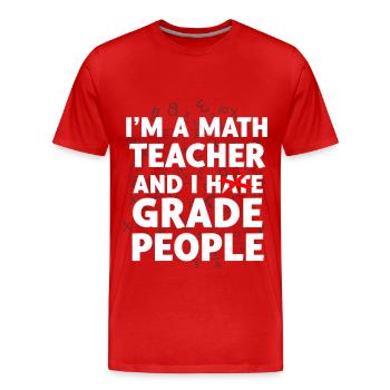 Math Teacher Gift Math Teacher Math - Men's Premium Organic T-Shirt - red - Front - Damien (186cm)