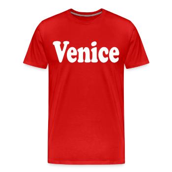 Venise - T-shirt bio Premium Homme - rouge - Devant - Damien (186cm)