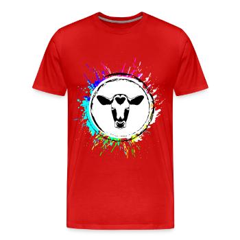 Tête de vache - T-shirt bio Premium Homme - rouge - Devant - Damien (186cm)