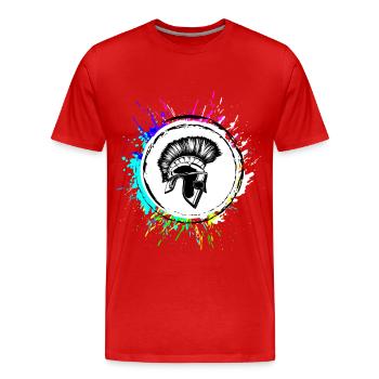 Casque Spartan - T-shirt bio Premium Homme - rouge - Devant - Damien (186cm)