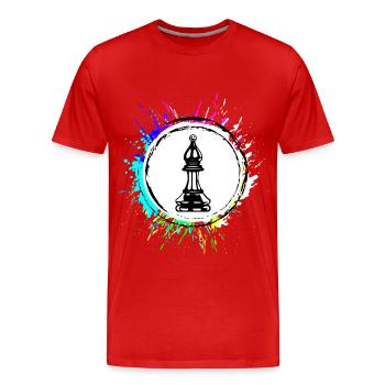 Schachfigur symbol - Männer Premium Bio T-Shirt - Rot - Vorne - Damien (186cm)