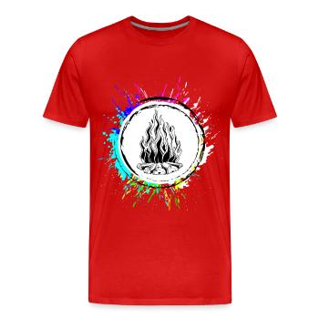 Camping à la flamme du feu de camp - T-shirt bio Premium Homme - rouge - Devant - Damien (186cm)