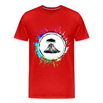 Icône de volcan - T-shirt bio Premium Homme - rouge - Devant - Damien (186cm)