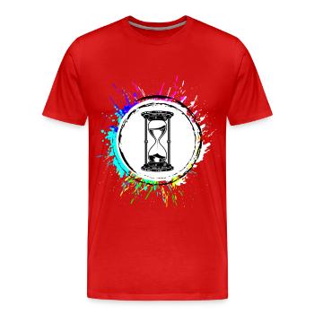 Icône en forme de sablier - T-shirt bio Premium Homme - rouge - Devant - Damien (186cm)