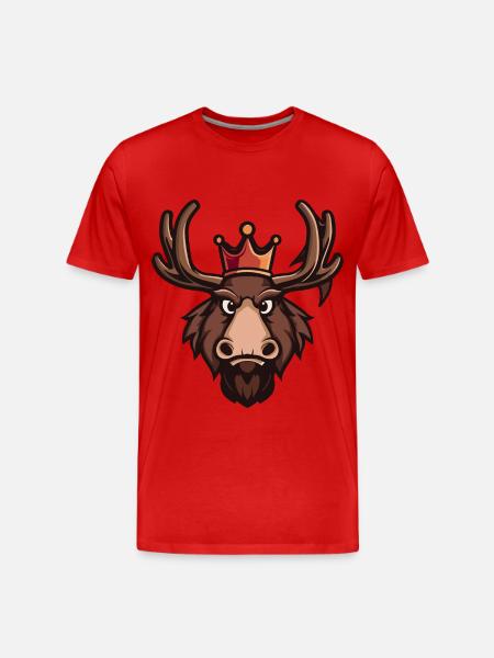 Moose Head Crown - Men's Premium Organic T-Shirt - red