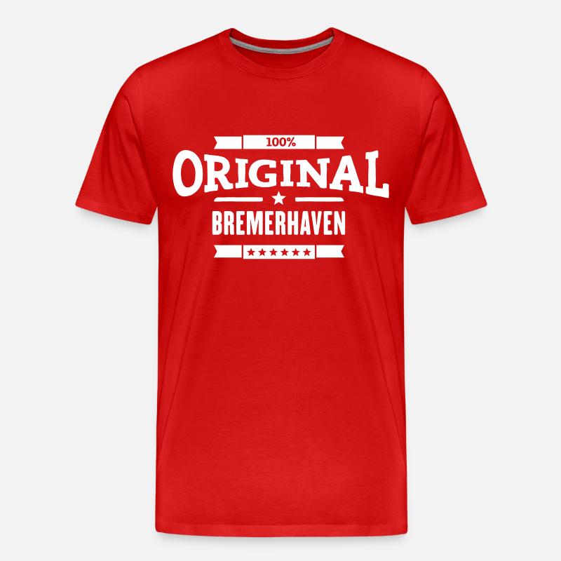 Original Bremerhaven - Männer Premium Bio T-Shirt - Rot