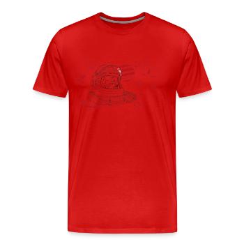 Mute cry in space, black - Men's Premium Organic T-Shirt - red - Front - Damien (186cm)